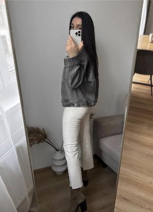 Сіра джинсовка джинсовий піджак zara / серый джинсовый пиджак джинсовка8 фото