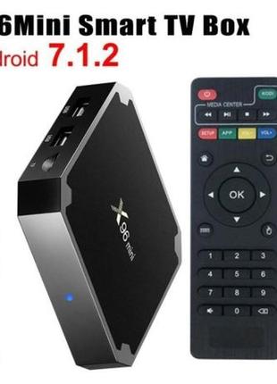 Приставка смарт тв. x96 mini tv box 2/16 gb, х96 android 7. га...