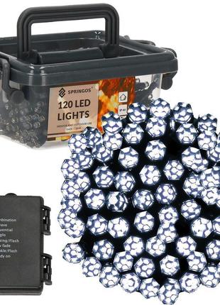 Гірлянда на батарейках springos 9 м 120 led cl0175 cold white