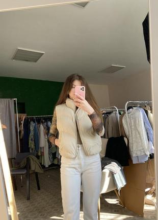 Молочна жилетка zara, жилетка зара