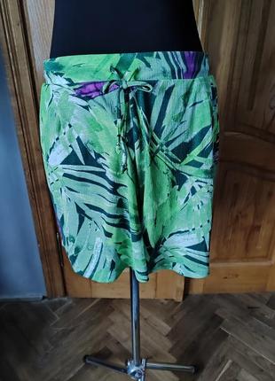 Яркие шорты широкая штанина батал