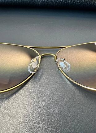 Жіночі сонцезахисні окуляри очки ray ban aviator 3025 капли краплі лінзи коричневий градієнт скло5 фото