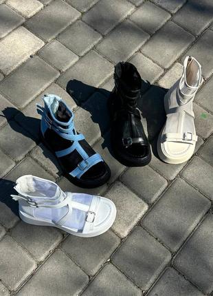 Белые стильные босоножки сандалии летние ботинки с сеткой 35.5-3910 фото