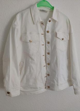 Белая котоновая женская куртка, жакет, котоновый пиджак, l, 486 фото