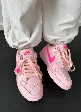 Жіночі кросівки найк рожеві nike sb dunk pink, женские кроссовки найк данк розовые10 фото