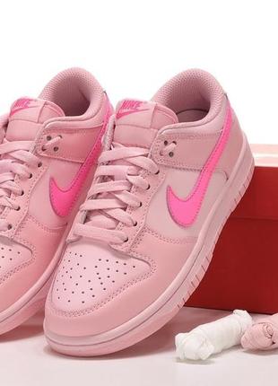 Жіночі кросівки найк рожеві nike sb dunk pink, женские кроссовки найк данк розовые