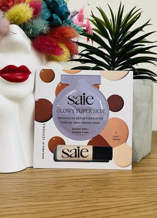 Оригинальный пробник тональный крем saie glowy super skin 5 light warm