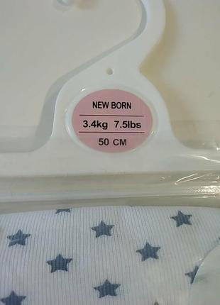 Набор бодиков для малышей 0/1 месяцев, 50 см., бренда primark,3 фото