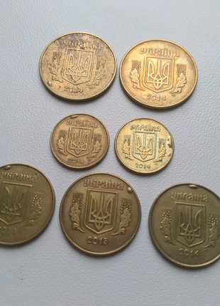 Монети україни 10, 25, 50 копійок брак