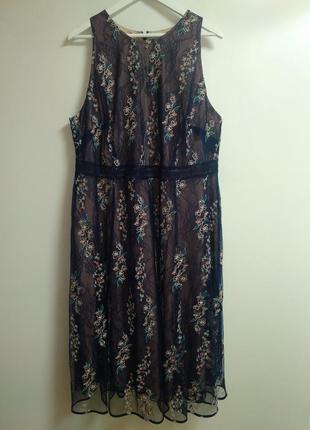 Роскошное платье кружево сетка вышивка 22/56-58 размера1 фото