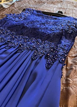 Выпускное платье синего цвета2 фото