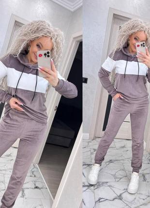 Велюровий спортивний костюм жіночий весняний легкий на весну базовий демісезонний...