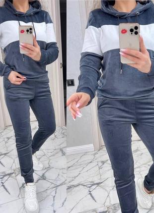 Велюровий спортивний костюм жіночий весняний легкий на весну базовий демісезонний...