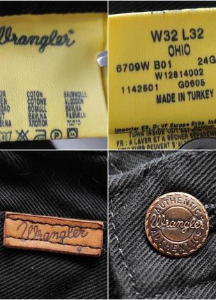 Чоловічі чорні джинси, брюки wrangler ohio straight regular w32 l327 фото