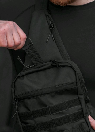 Тактическая сумка кобура, мужской мессенджер из черной кордуры4 фото