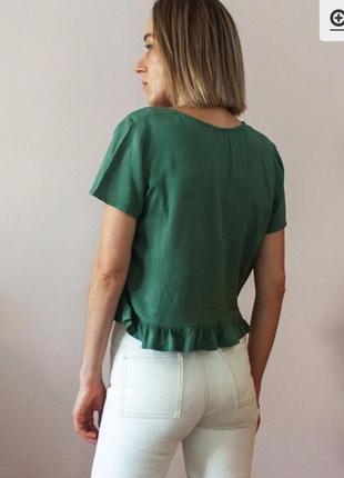 Льняная зеленая блуза s.oliver