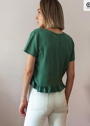 Льняная зеленая блуза s.oliver