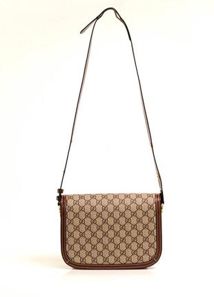 Сумка gucci horsebit 1955 shoulder bag grey/brown3 фото