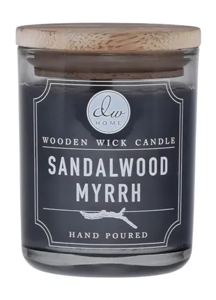 Ароматическая свеча с деревянным фитилем dw home sandalwood myrrh
