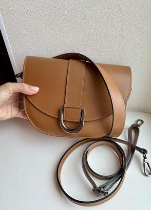 Сумка багет з натуральної шкіри