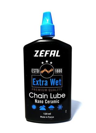 Мастило для ланцюга zefal extra wet chain lube nano ceramic 120 м