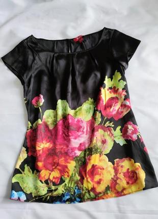 Шелковая блуза топ цветочный принт monsoon /6858/3 фото