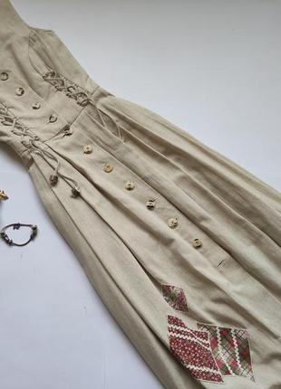 Льняна сукня-сорочка у вінтажному стилі вінтаж