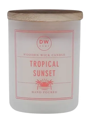 Ароматическая свеча с деревянным фитилем dw home tropical sunset1 фото