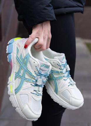 Asics gel kahana 8 white blue кроссовки5 фото