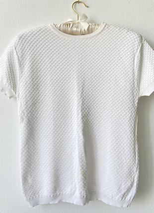 Белая футболка текстурированная женская размер м-l zara3 фото