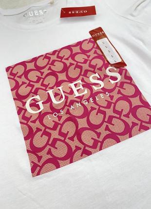 Футболка біла з рожевим guess оригінал4 фото