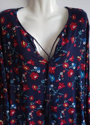 Натуральная блуза в цветы, батал, george, р. 24/6xl2 фото
