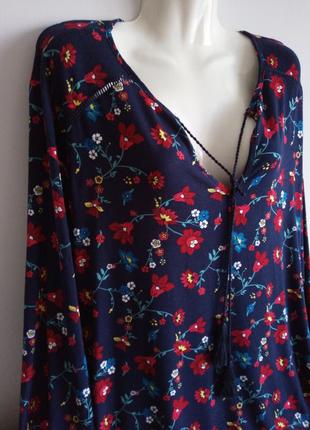 Натуральная блуза в цветы, батал, george, р. 24/6xl4 фото
