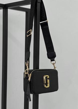 Сумка черная с золотом в стиле marc jacobs snapshot 6