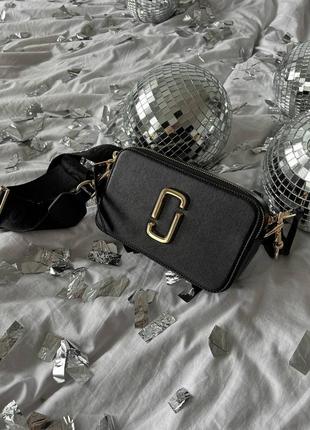 Сумка черная с золотом в стиле marc jacobs snapshot 7