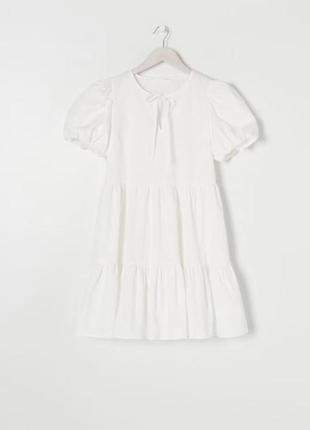 Платье женское белое летнее весна короткое мини натуральное
