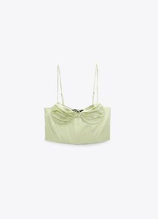 Атласный топ в корсетном стиле zara