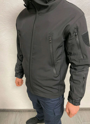 Куртка softshell black police (під жетон)