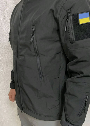 Куртка softshell двошарова чорна, олива