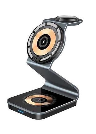 Док-станція jyd metal 3в1 magnetic wireless charger для iphone