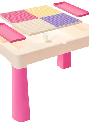 Лего столик и стільчик multifun 5 в 1 розожевий4 фото