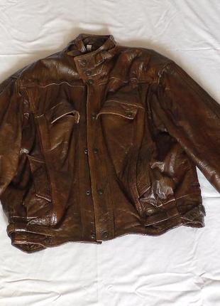 Куртка шкіряна чоловіча (італія) раз.52, колір коричневий1 фото