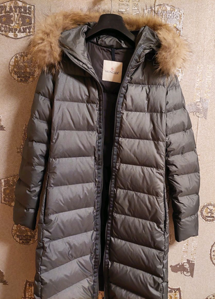 Зимовий подовжений пуховик moncler1 фото