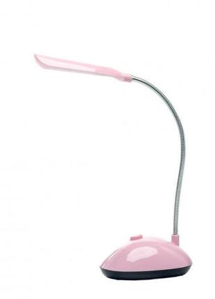 Настільна лампа mini x-7188 на батарейках рожева1 фото