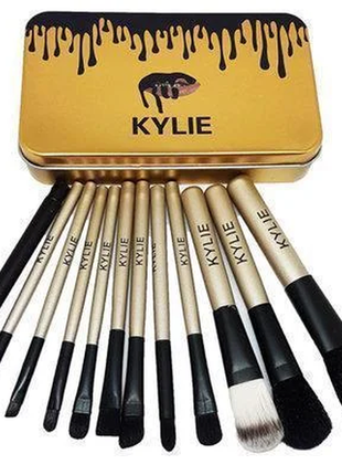 Пензлик для макіяжу make up brush set gold