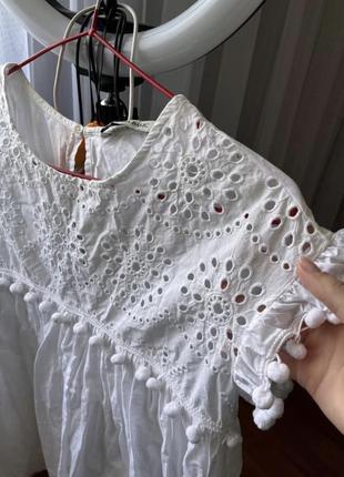 Натуральне плаття zara біле мінілітнє