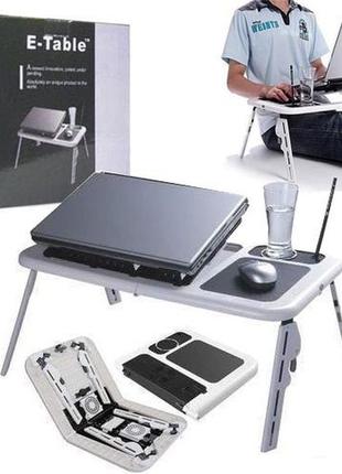 Складаний столик-підставка для ноутбука з кулером e-table ld095 фото