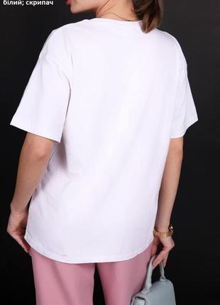 Женская футболка белая с принтом3 фото