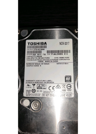 Жорсткий диск toshiba на 500 gb