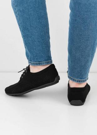 Мужские черные туфли летние с перфорацией лето